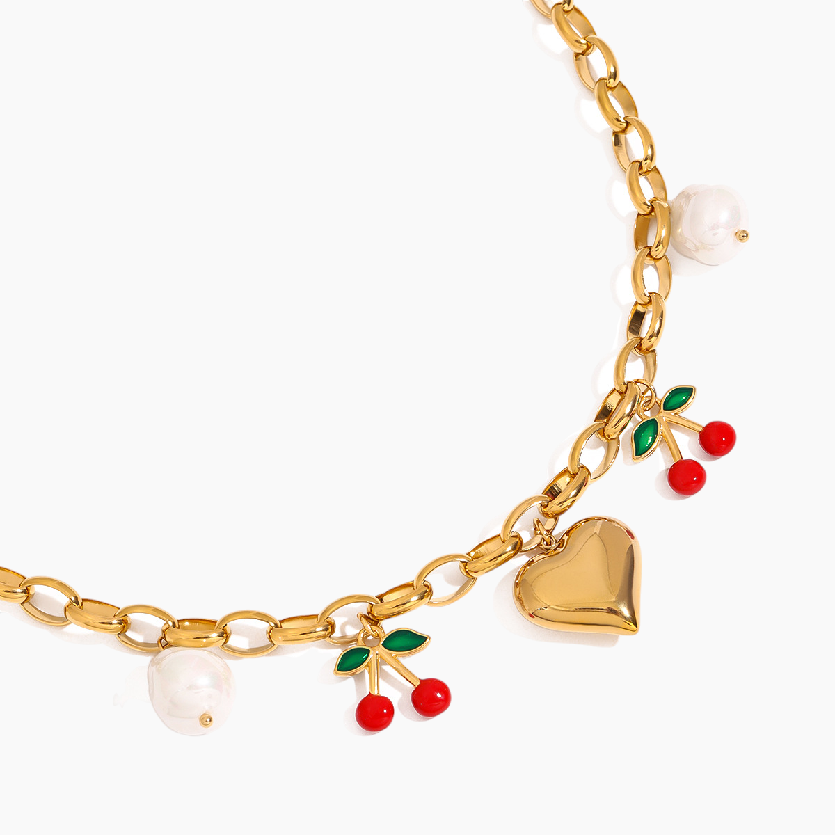 Elena Cherry Love Charm Necklace