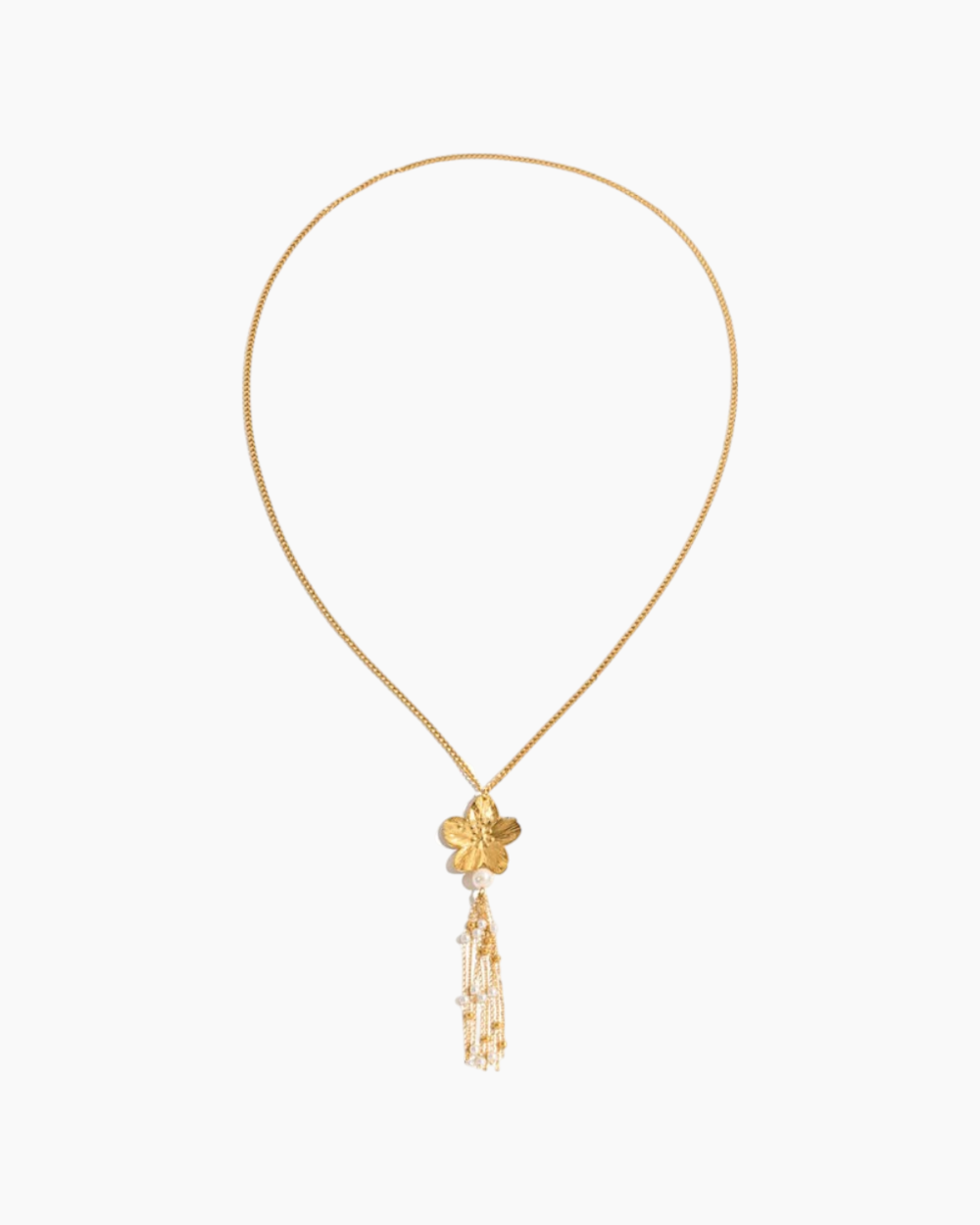Elena Golden Bloom Tassel Necklace