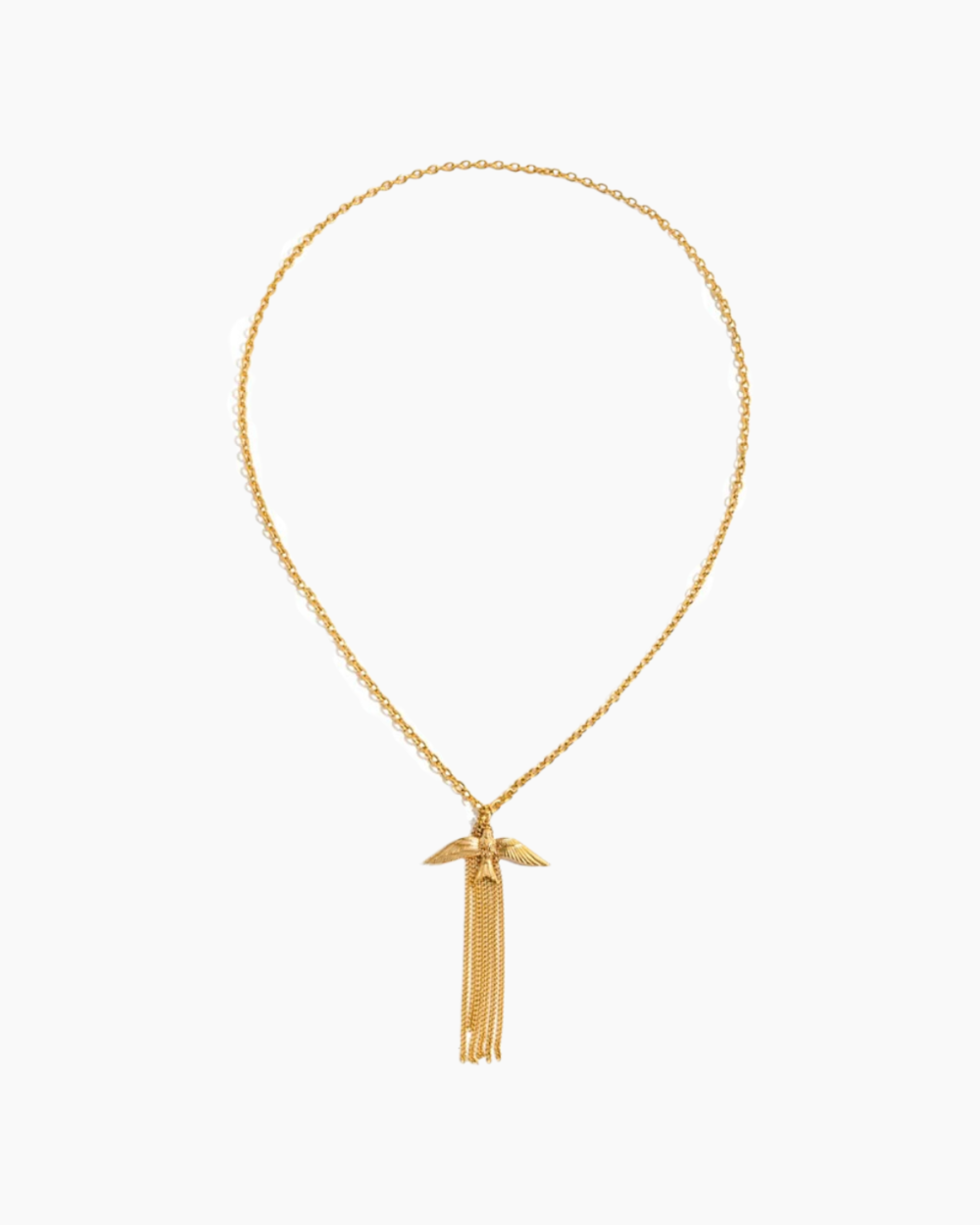 Elena Golden Feather Tassel Necklace