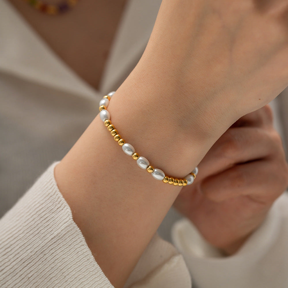Elena Golden Pearl Harmony Bracelet