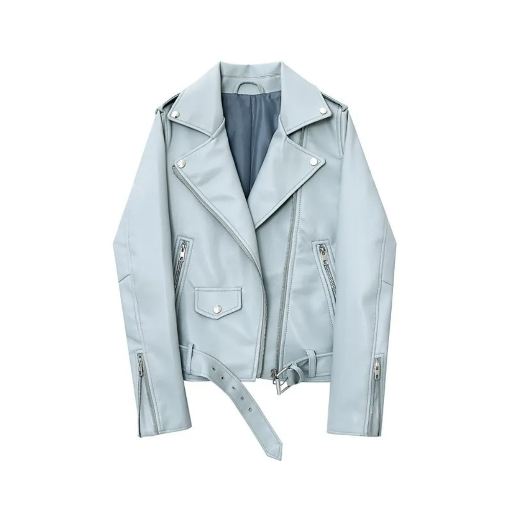 Biker Jacket – Zipper Closure & Adjustable Waist Straps