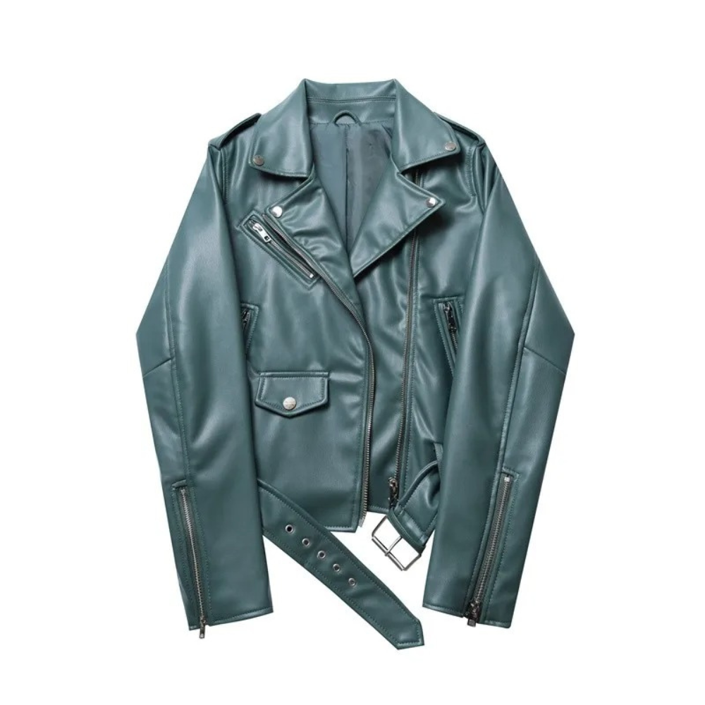 Biker Jacket – Zipper Closure & Adjustable Waist Straps