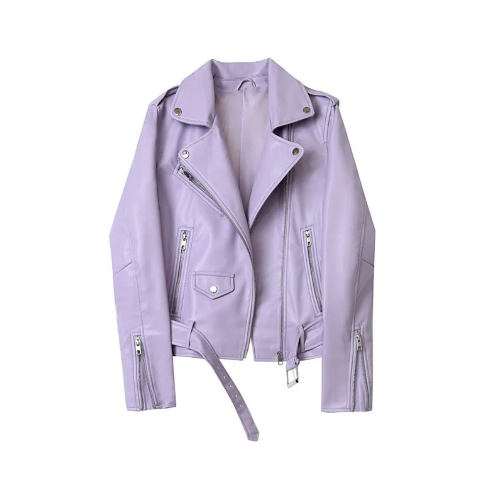 Biker Jacket – Zipper Closure & Adjustable Waist Straps