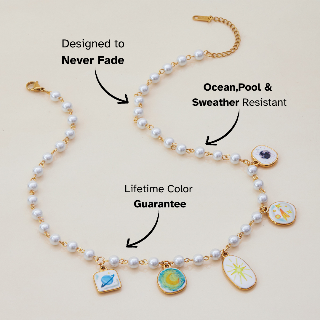 Elena Cosmic Pearl Planet Necklace