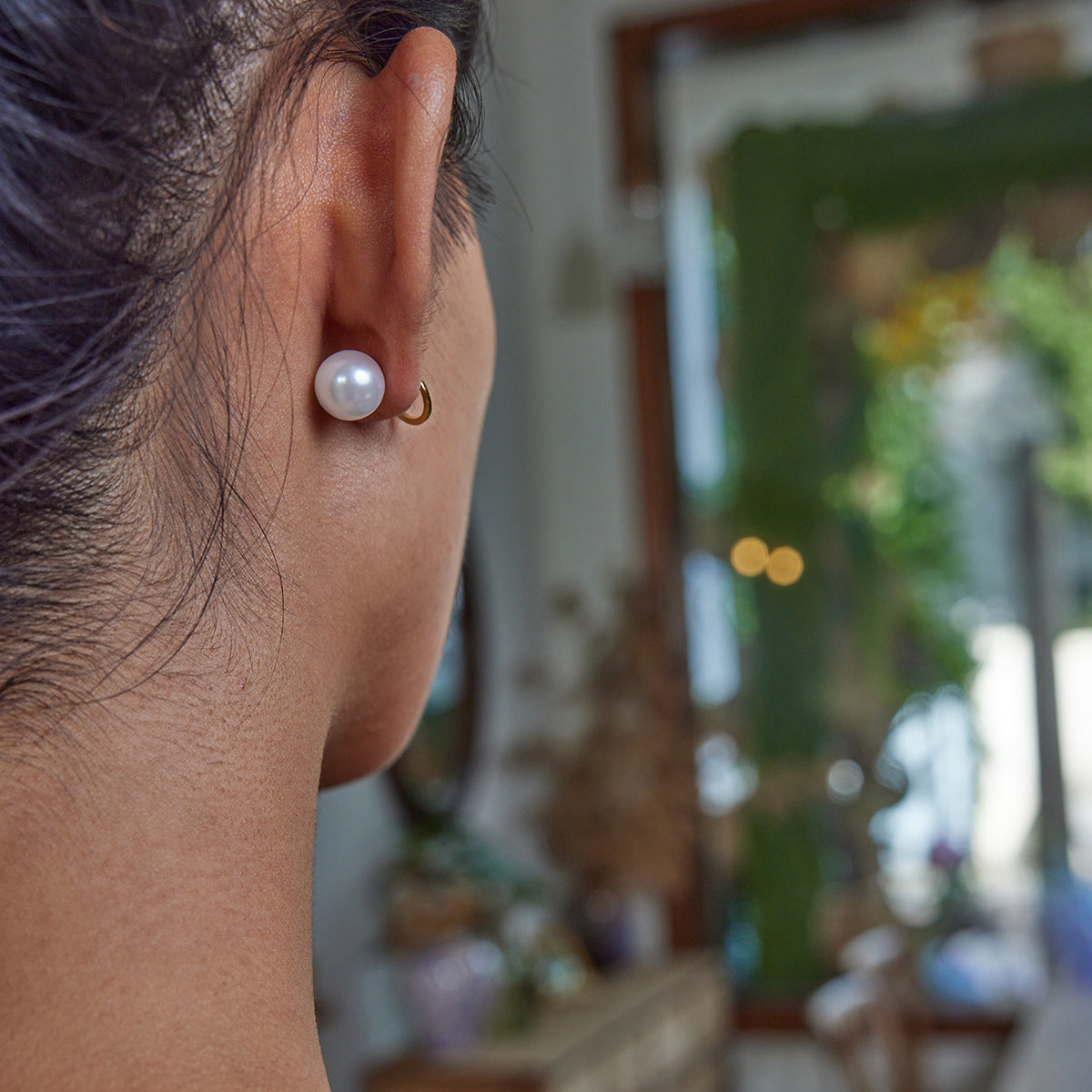 Elena Celeste Pearl Orbit Earrings