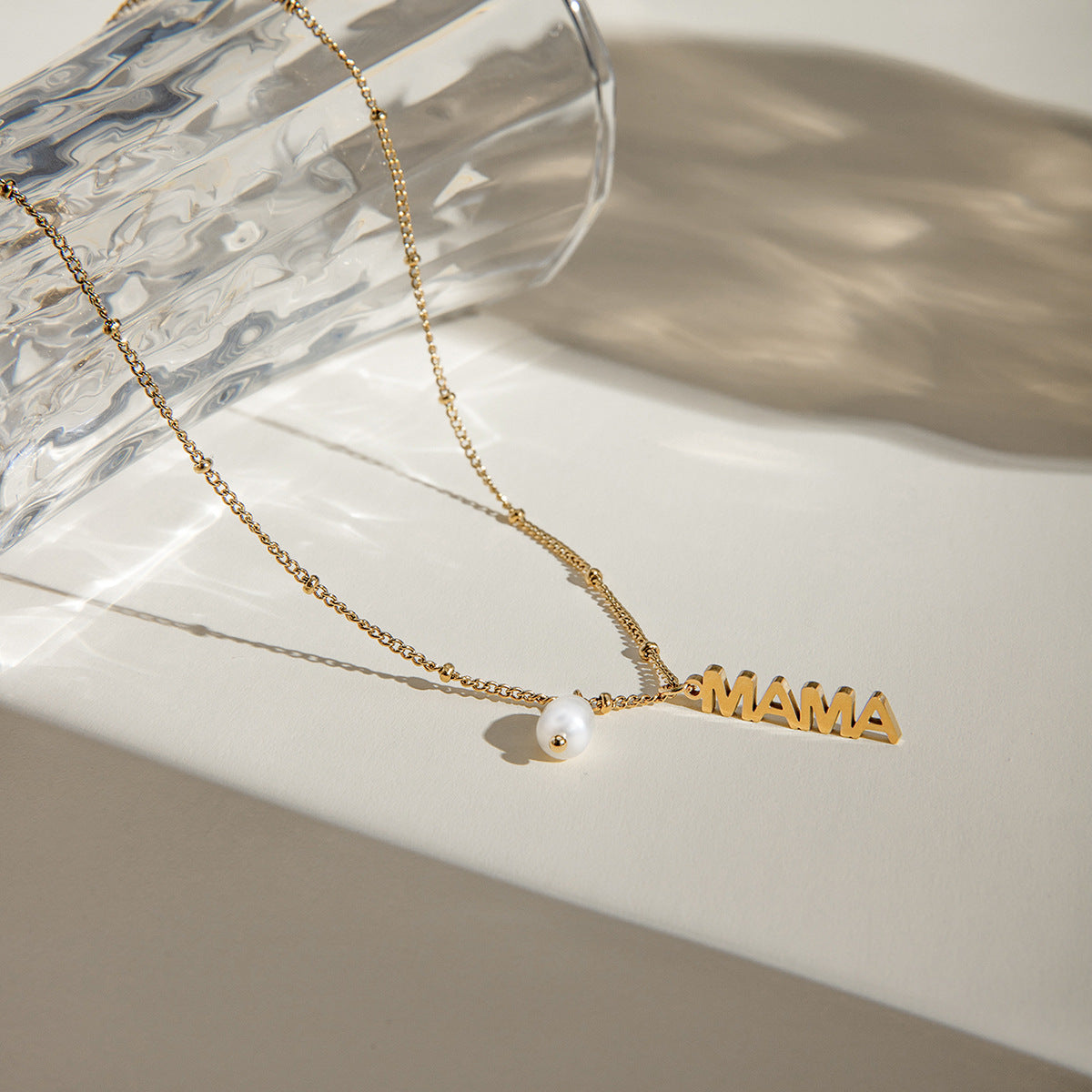Elena Ripple Pearl Drop Necklace