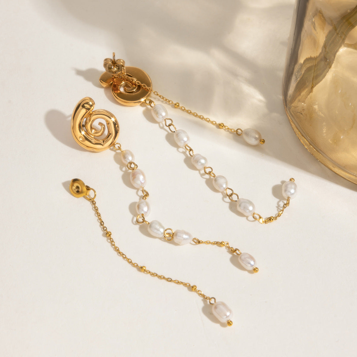 Elena Twist Bloom Pearl Drop Earrings