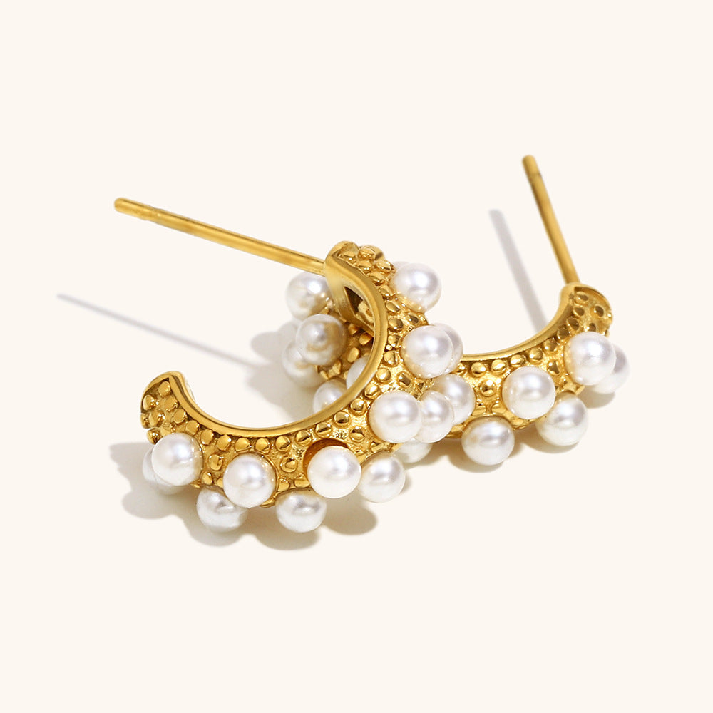 Elena Pearl Pop Mini Hoops