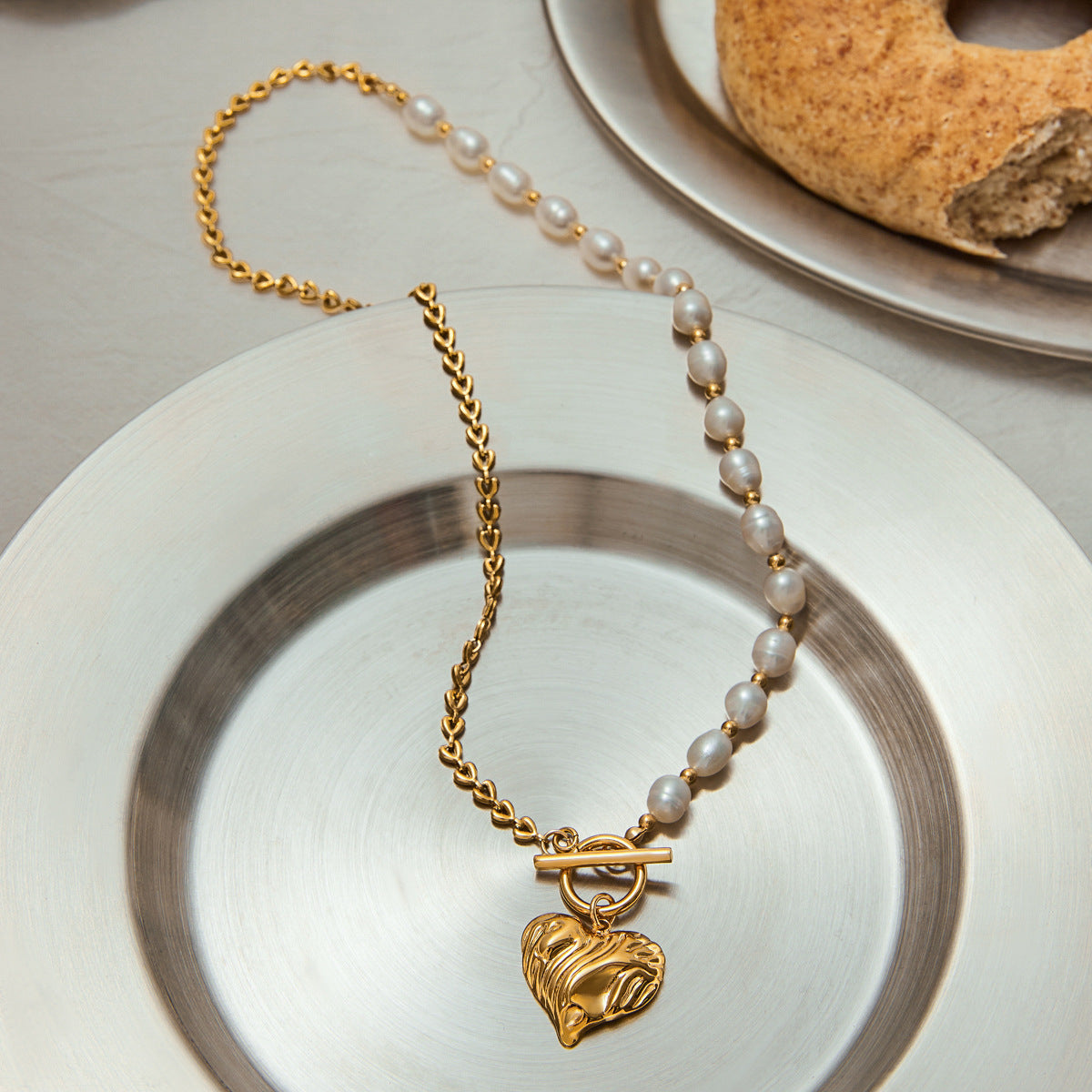 Elena Pearlbound Heart Necklace