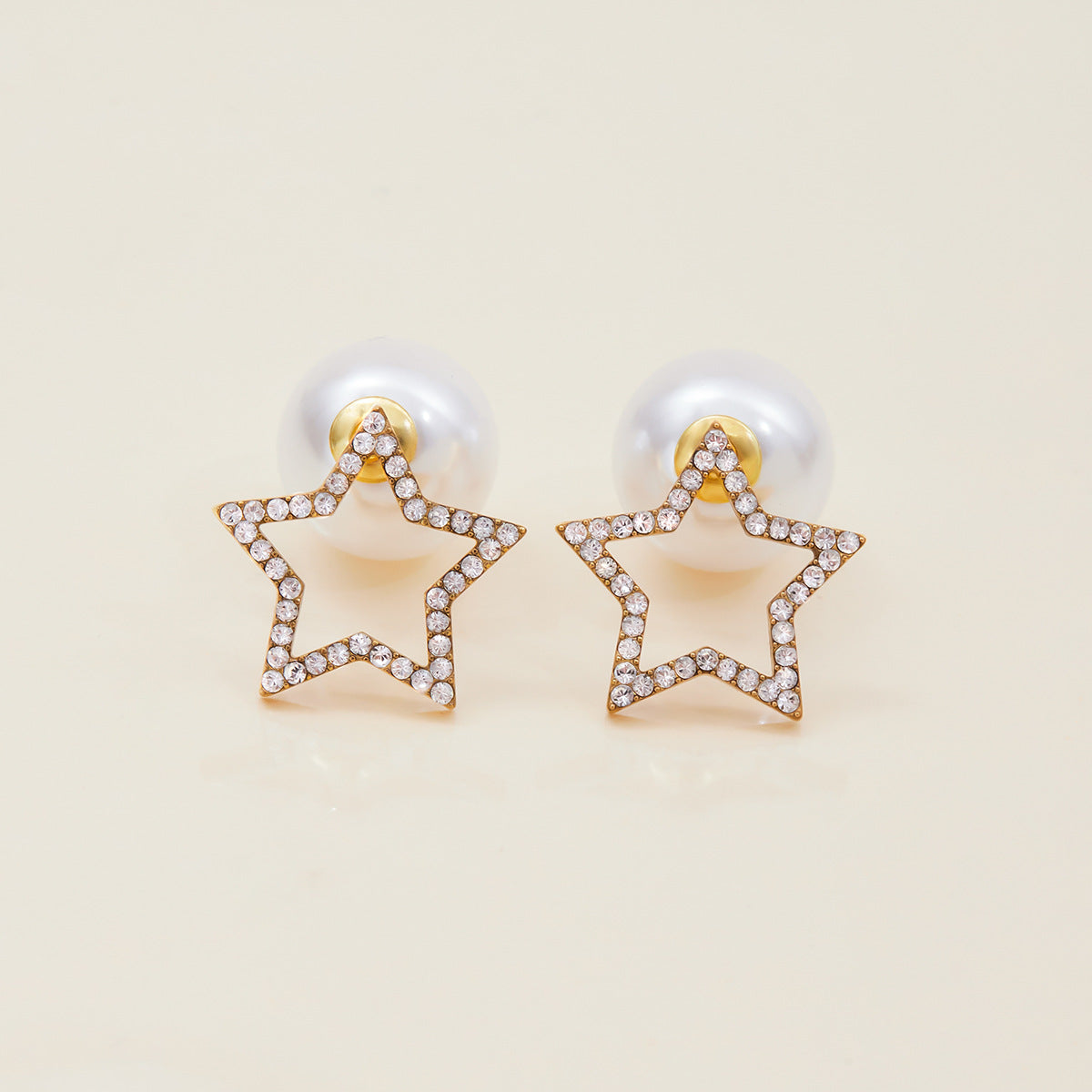 Elena Starlit Pearl Stud Earrings