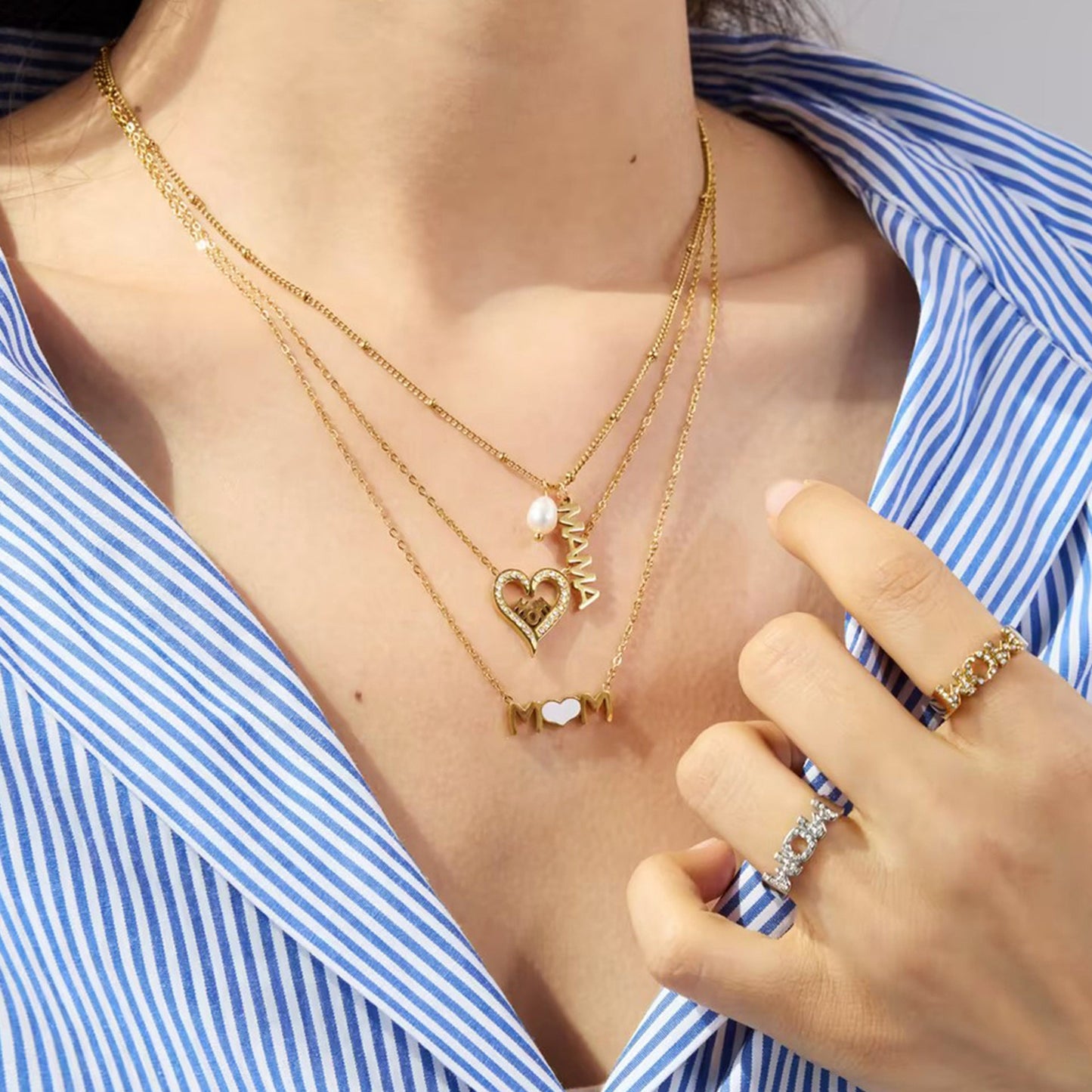 Elena Ripple Pearl Drop Necklace