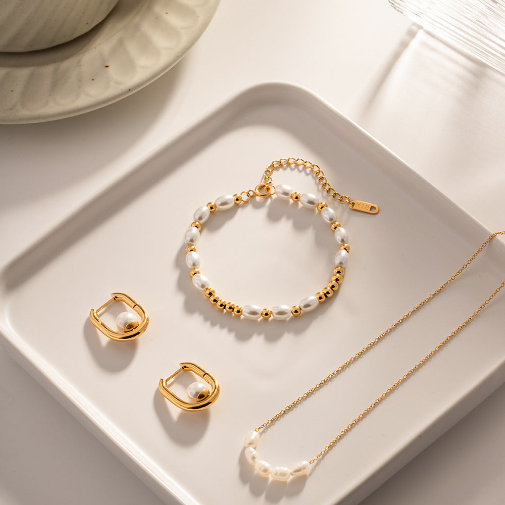 Elena Golden Pearl Harmony Bracelet