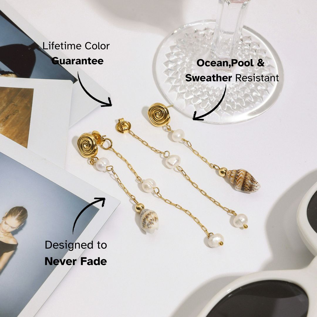 Elena Ocean Whisper Shell Drop Earrings
