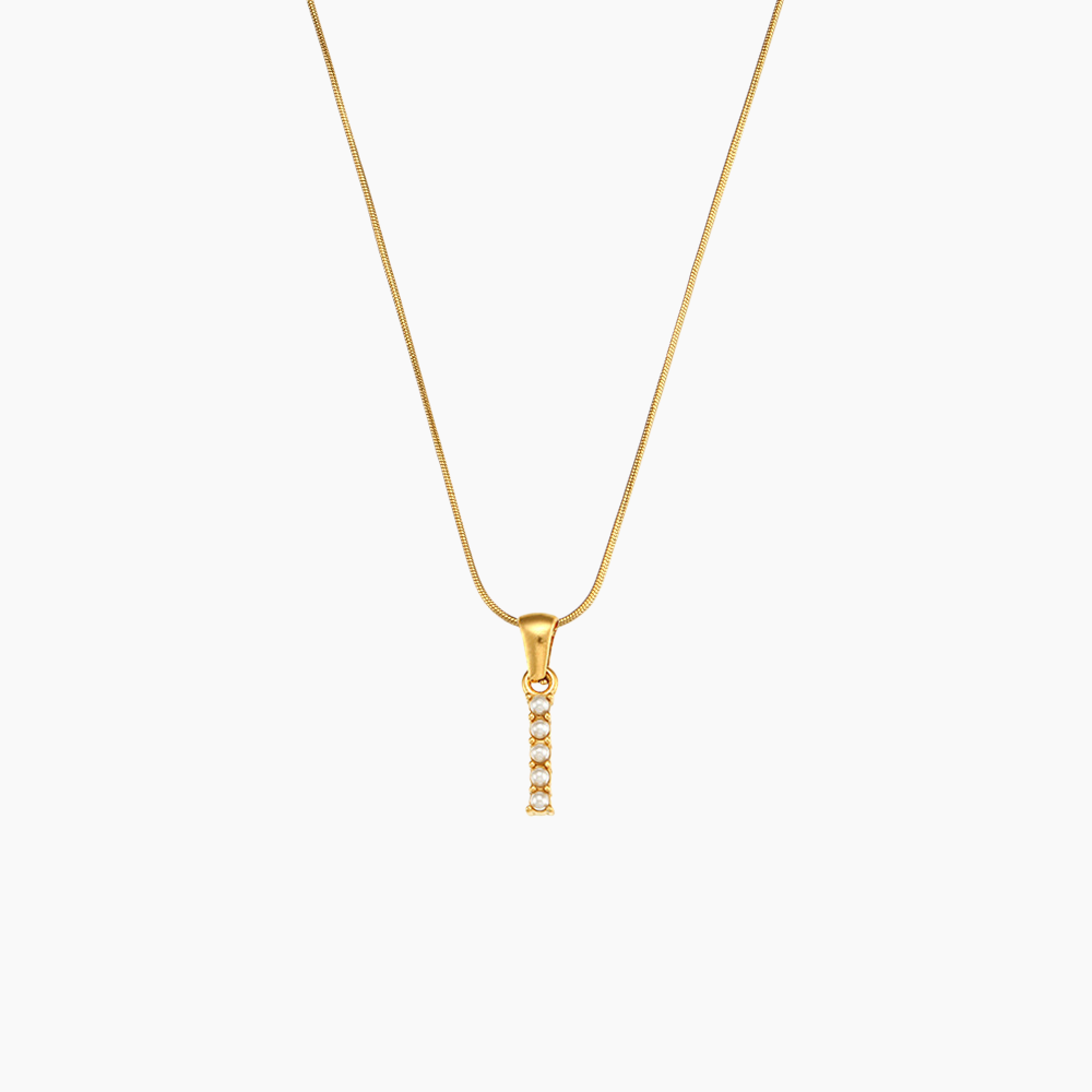 Elena Pearl Initial Pendant Necklace