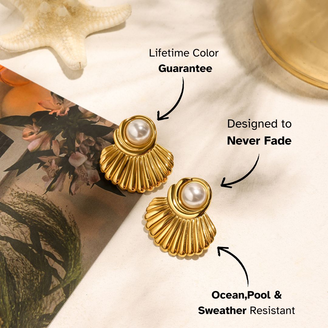 Elena Oceana Shell Pearl Earrings