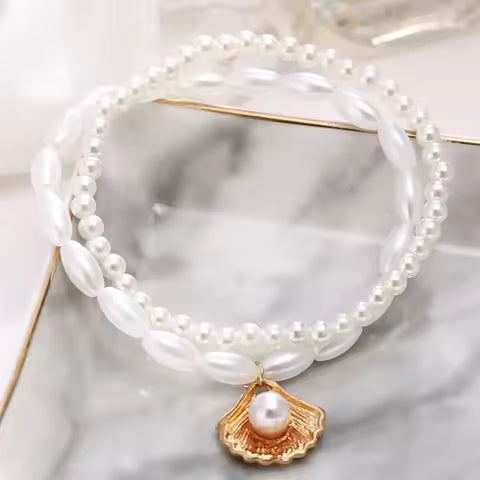 Elena Pearl Shell Anklet Bracelet