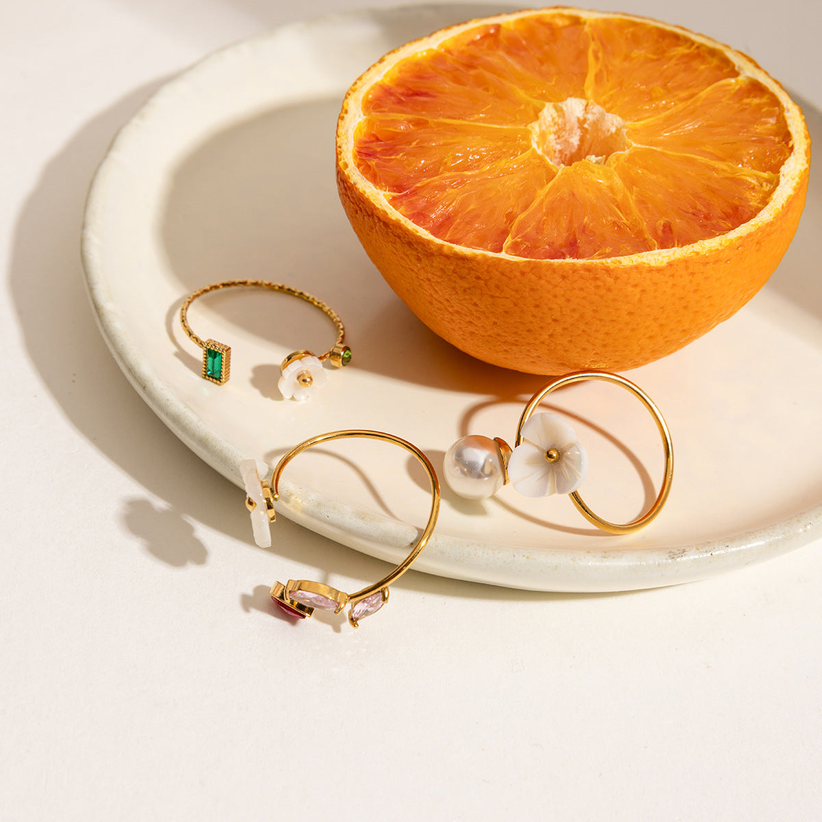 Elena Petal Pearl Bloom Ring