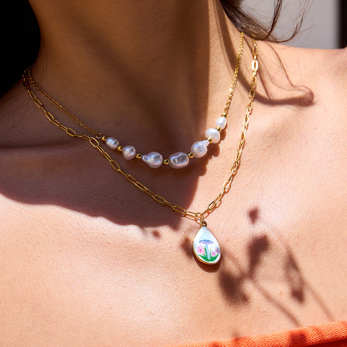 Elena Rainy Bloom Double Necklace