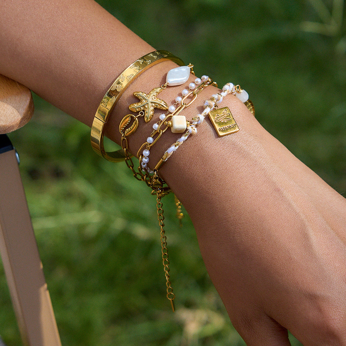 Elena Wanderlust Passport Charm Bracelet