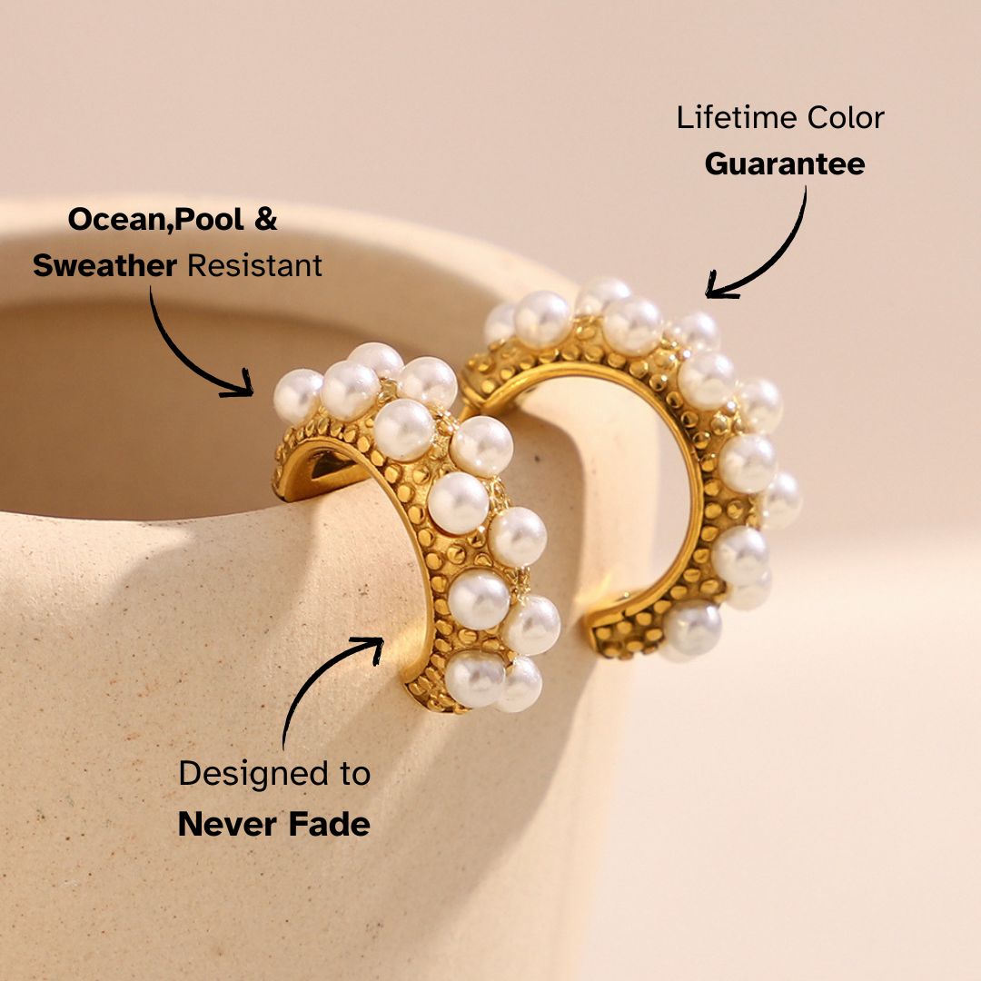 Elena Pearl Pop Mini Hoops