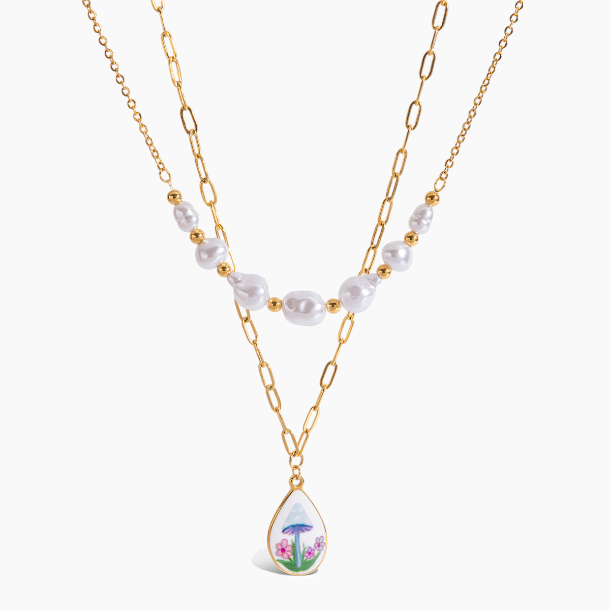 Elena Rainy Bloom Double Necklace