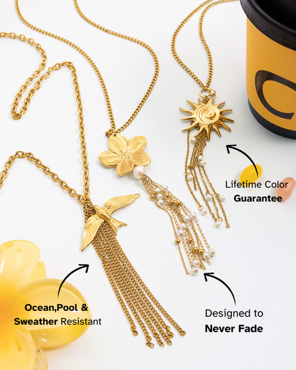 Elena Solar Radiance Tassel Necklace