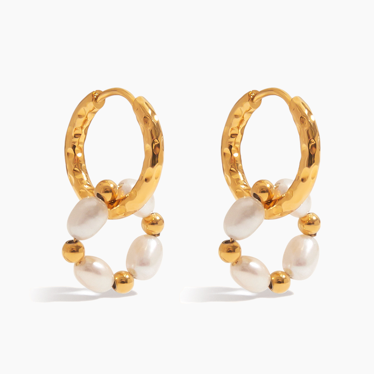 Elena Ripple Pearl Loop Earrings
