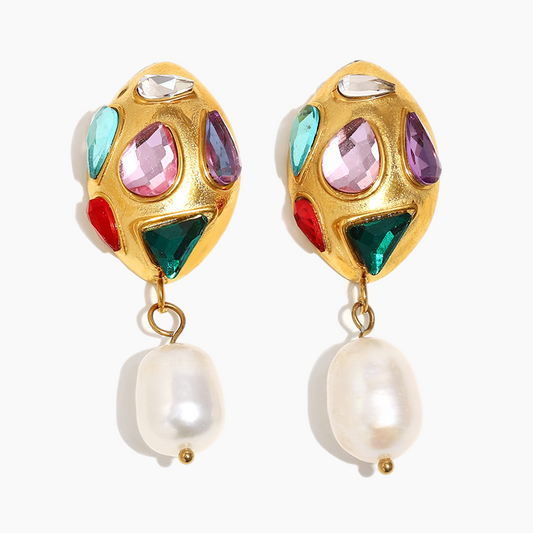 Elena Byzantine Dreams Gemstone & Pearl Earrings
