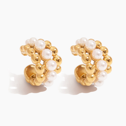 Elena Aurora Bubble Pearl Hoops