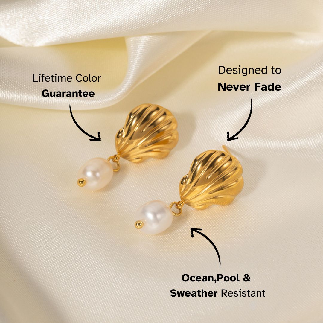 Elena Whispering Shell Pearl Earrings