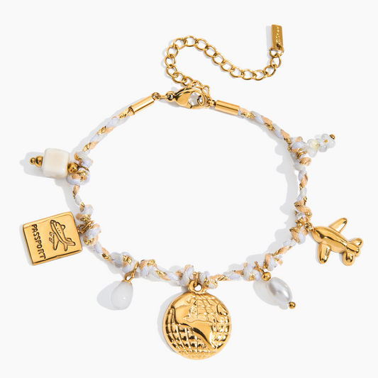 Elena Wanderlust Passport Charm Bracelet