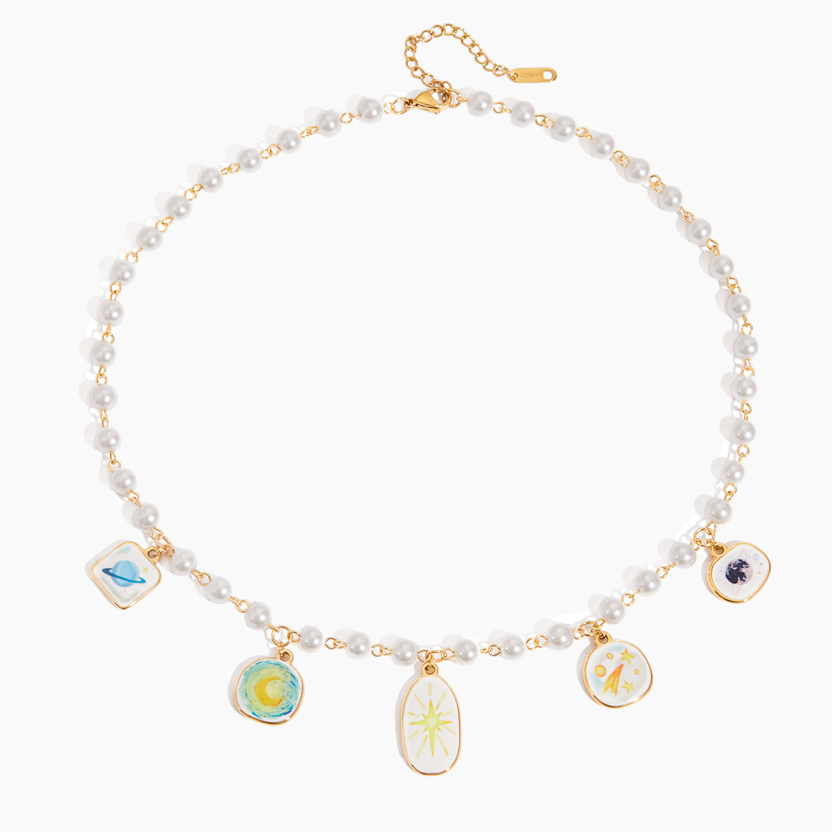 Elena Cosmic Pearl Planet Necklace