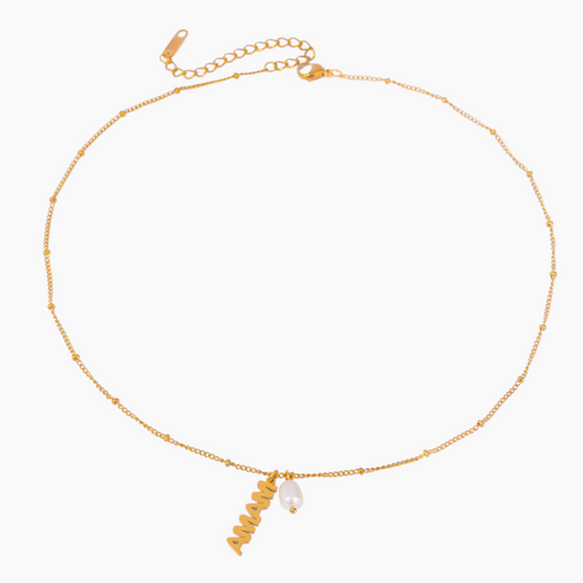 Elena Ripple Pearl Drop Necklace