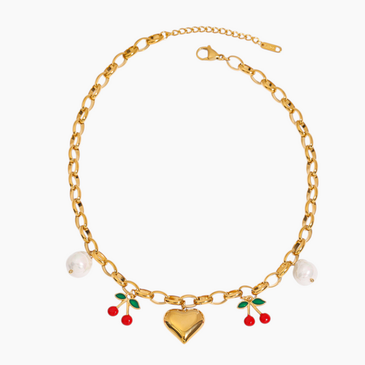 Elena Cherry Love Charm Necklace