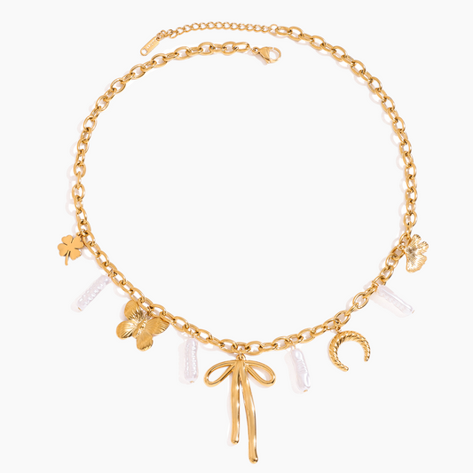 Elena Butterfly Dreams Celestial Ribbon Charm Necklace
