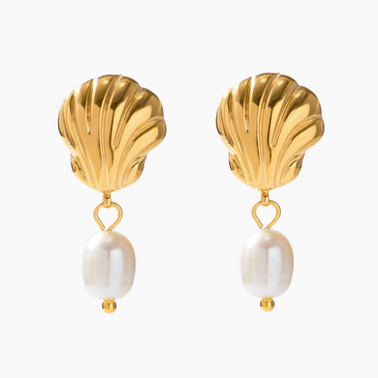Elena Whispering Shell Pearl Earrings