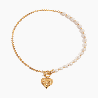 Elena Pearlbound Heart Necklace