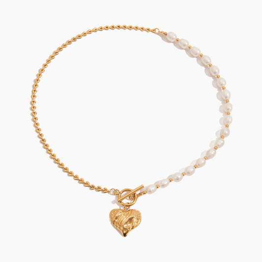 Elena Pearlbound Heart Necklace