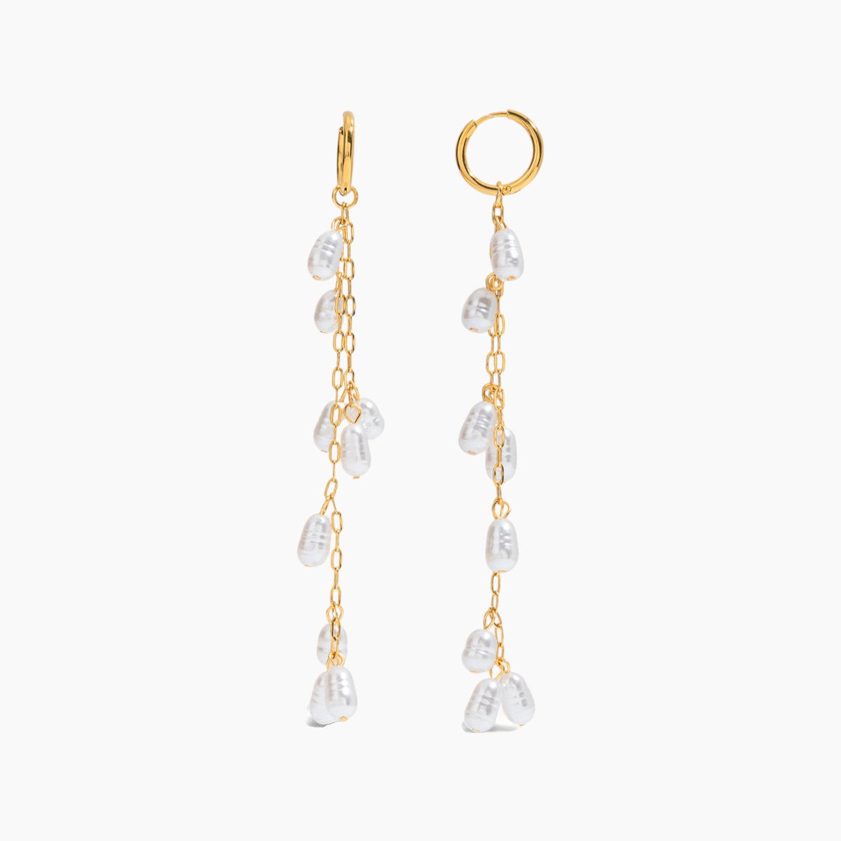Elena Cascade Pearl Chain Earrings