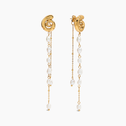 Elena Twist Bloom Pearl Drop Earrings