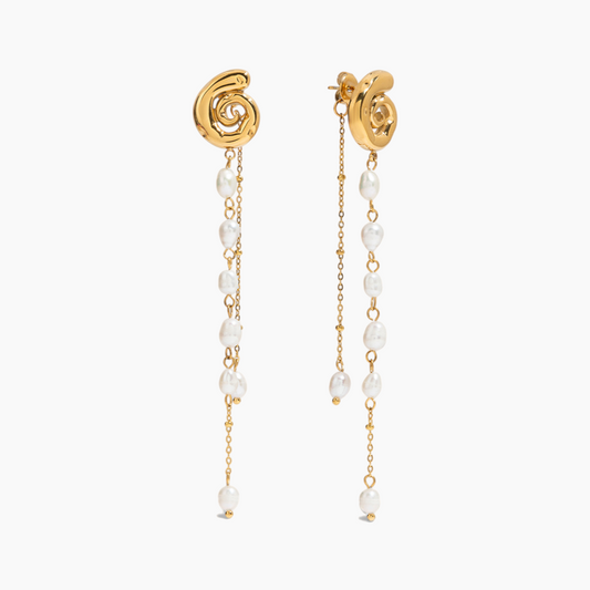 Elena Twist Bloom Pearl Drop Earrings