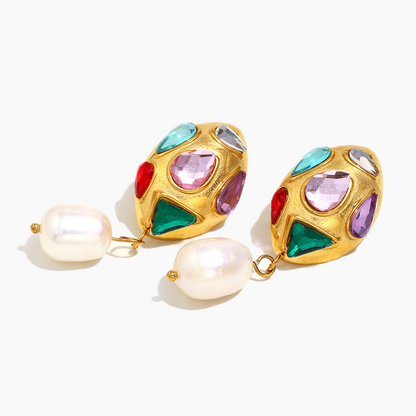 Elena Byzantine Dreams Gemstone & Pearl Earrings