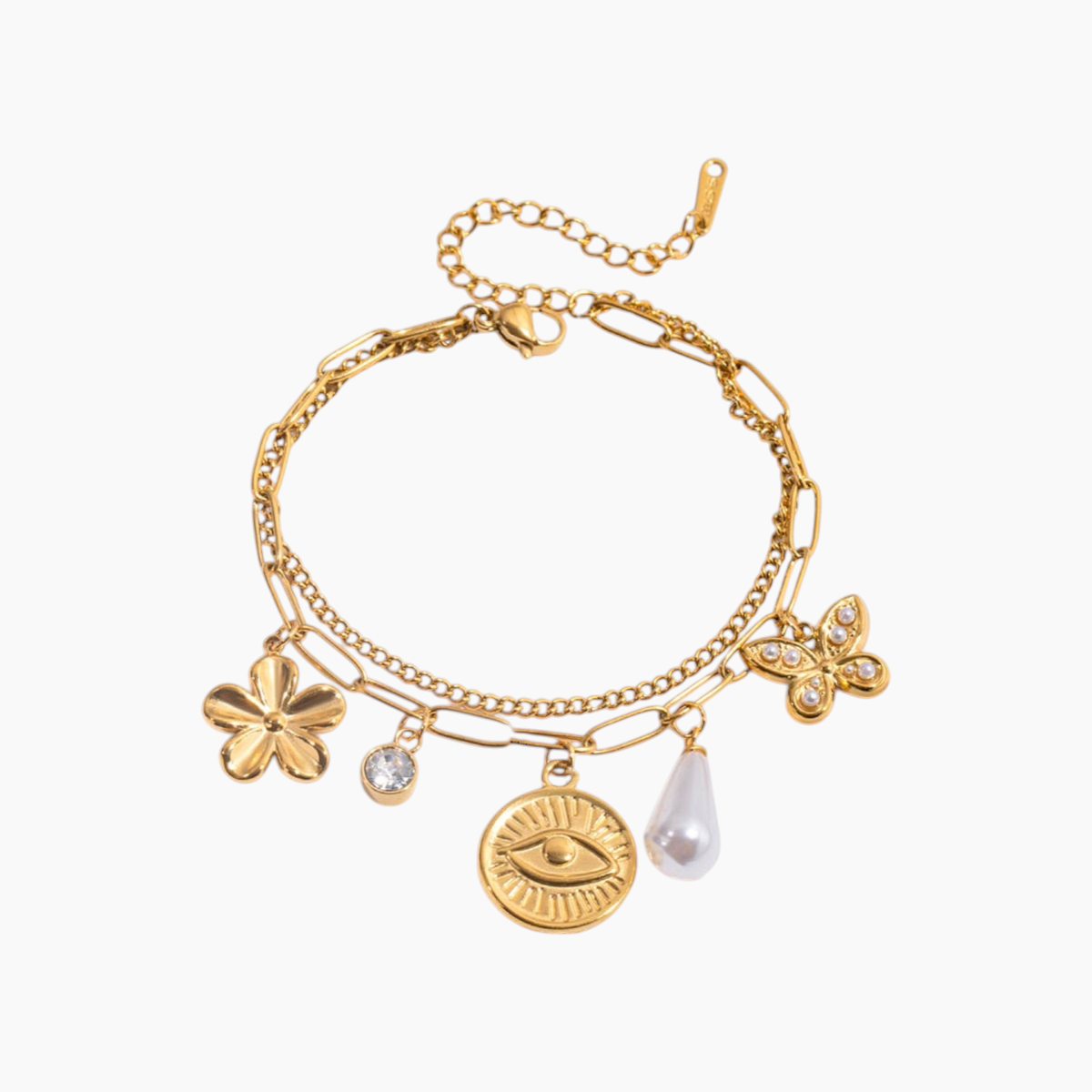 Elena Charm Layered Bracelet