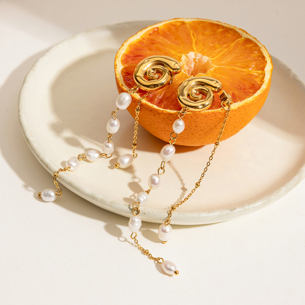 Elena Twist Bloom Pearl Drop Earrings