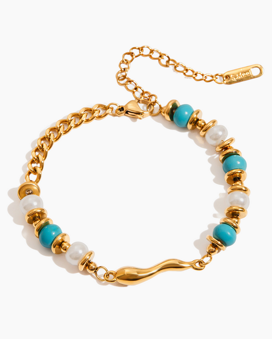 Elena Azure Ripple Pearl Bracelet