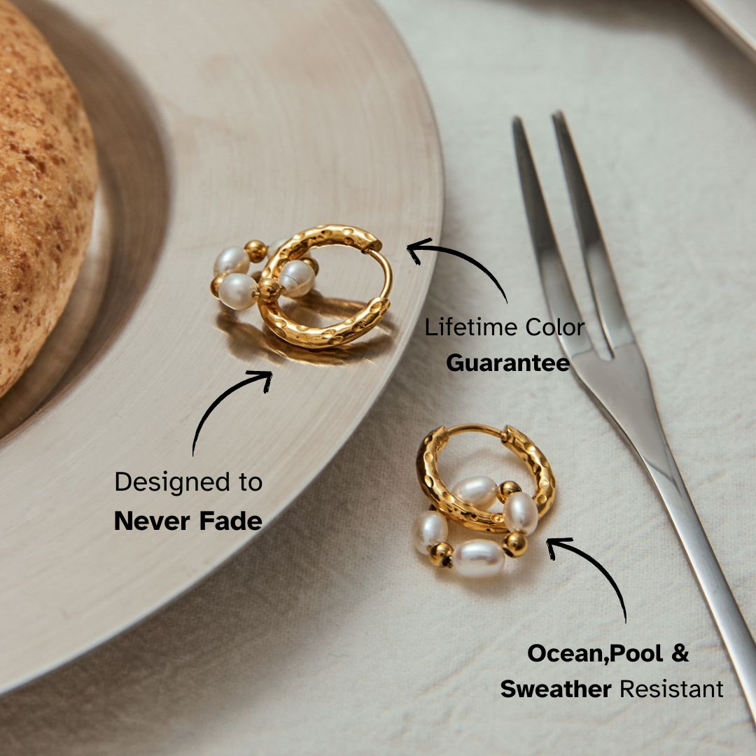 Elena Ripple Pearl Loop Earrings