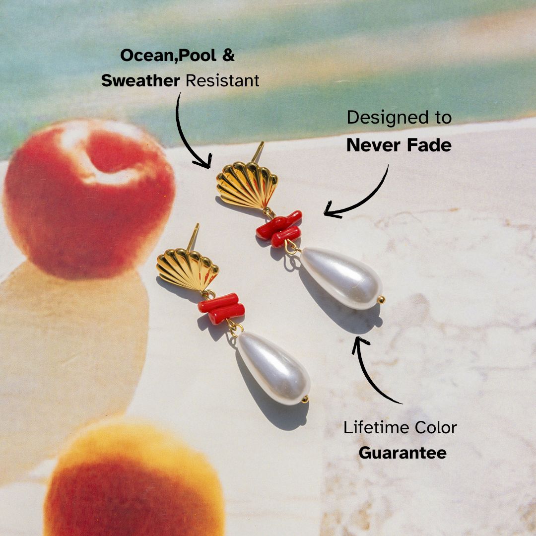 Elena Coral Whisper Shell Earrings