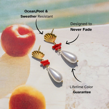 Elena Coral Whisper Shell Earrings