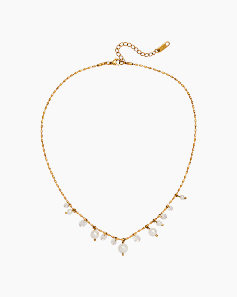 Elena Crystal Pearl Raindrop Necklace