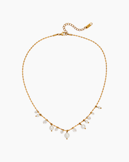 Elena Crystal Pearl Raindrop Necklace